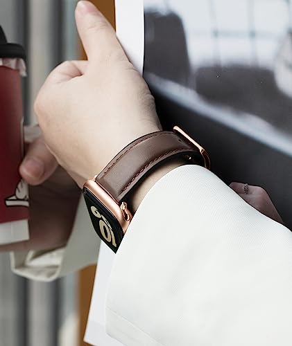 Image of BINLUN Leather Silicone Bands Compatible with Apple Watch 38mm 40mm 41mm 42mm 44mm 45mm 46mm 49mm Sweatproof Replacement Strap for iWatch 11 /10 /9 /8 /7 /6 /5 /4 /3 /2 /1 /Ultra /SE Men Women