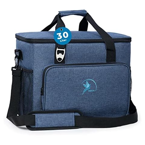 Obics Kühltasche faltbar Groß 30 Liter Kühlbox Blau Thermotasche Cooler Bag für Camping oder Essen Cover