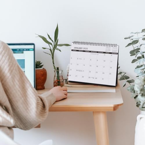 SKYDUE Desk Calendar 2026, 18 Months Small Desk Calendar 2025-2026, Jul 2025 to Dec 2026, 10" x 8" Desktop Calendar Planner with Stickers, Black - Image 3