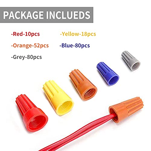 image for Qizpcer 240 Pcs Electrical Wire Connectors Screw Terminals - Twist Nut