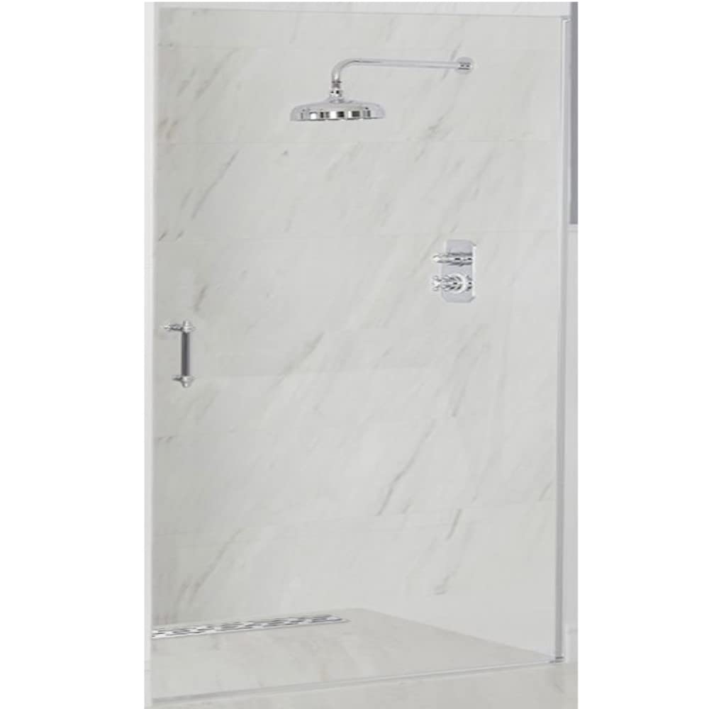 Milano Langley Chrome Single Hinged Frameless Shower Door - 700Mm