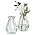 MyGift 5-Inch Decorative Clear Glass Diamond-Faceted Flower Vases, Set of 2