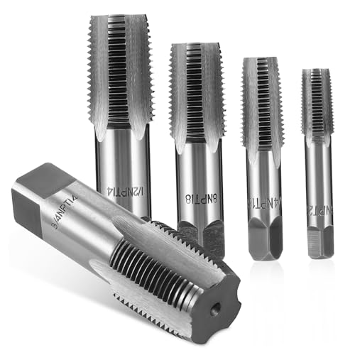 Artibetter 5 Pcs Set Tap Set Carbon Steel Threading Tools for Accurate Plumbing Repairs Includes Easy to Carry Storage Case Durable and Precise Taps