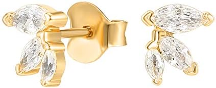 PAVOI 14K Yellow Gold Plated Constellation Ear Climbers | 3 Stone Ear Crawler Earrings for Women