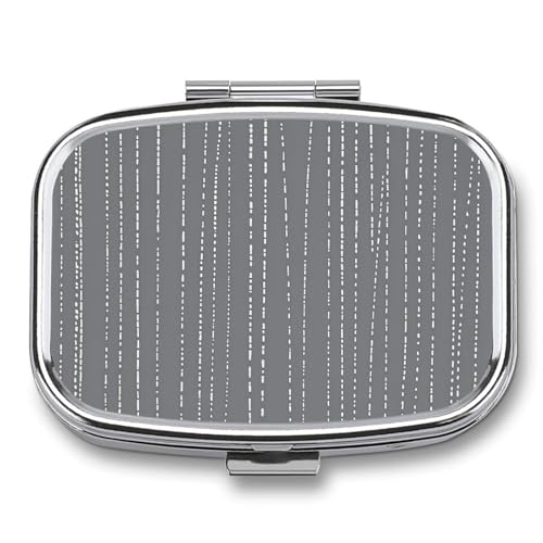 Pill Box with 2 Compartment Portable Small Pill Box for Pocket Or Purse Fine White Line Ing Pill Organizer Medicine Holder to Hold Vitamins Medication Fish Oil