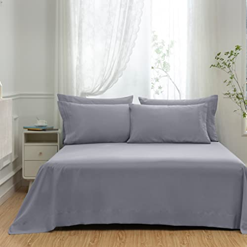 Aormenzy Microfiber Pillow Cases - Body Size Set Of 2-1800 Thread Count Ultra Soft Grey Pillowcases - Wrinkle Resistant Pillow Covers With Envelope Closure - 21" X 54" #TOP6