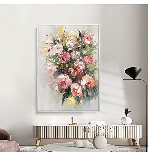 Peinture à l'huile de fleurs haut de gamme faite main pour un salon chic et luxueux
