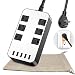 Power Strip - 6-Outlet Surge Protector with 5 USB Ports Fast Charging (4.8A), 6.5ft 18AWG Long Extension Cord, Adjustable Voltage 110-240V for iPhone iPad Home Indoor Office Laptop Computer UL Listed