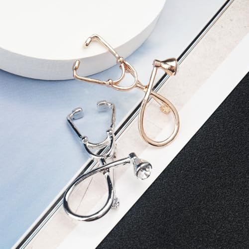 Image of coadipress 2Pcs Stethoscope Brooch Pins Stethoscope Lapel Pin Cute Brooch Medical TreatmentPin Badges for Women Men Doctor Nurse Medical Clothing Bags Decor Jewelry Gift