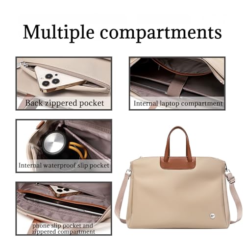 Bolsa para portátil para mujer estilo tote con cremallera miniatura 2