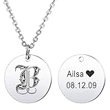 🎗️ 【 MATÉRIAU SANS ALLERGIE 】 - Ce collier à étiquette ronde est fabriqué en acier inoxydable 316L, 100% sans nickel et sans danger pour les allergies, ce qui convient aux peaux sensibles et sujettes aux allergies. La surface de la chaîne et du pendentif est polie, brillante et difficile à décolorer, le bord lisse ne rayera pas votre peau.