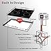 Electric Cooktop 24 inch,ECOTOUCH Built-in Electric Cooktop 4 Burner Stove Top, Radiant Electric Cooktop Stovetop with Kid Safety Lock, Timer, 9 Heating Level,6800W, 220-240V for Hard Wire(No Plug)