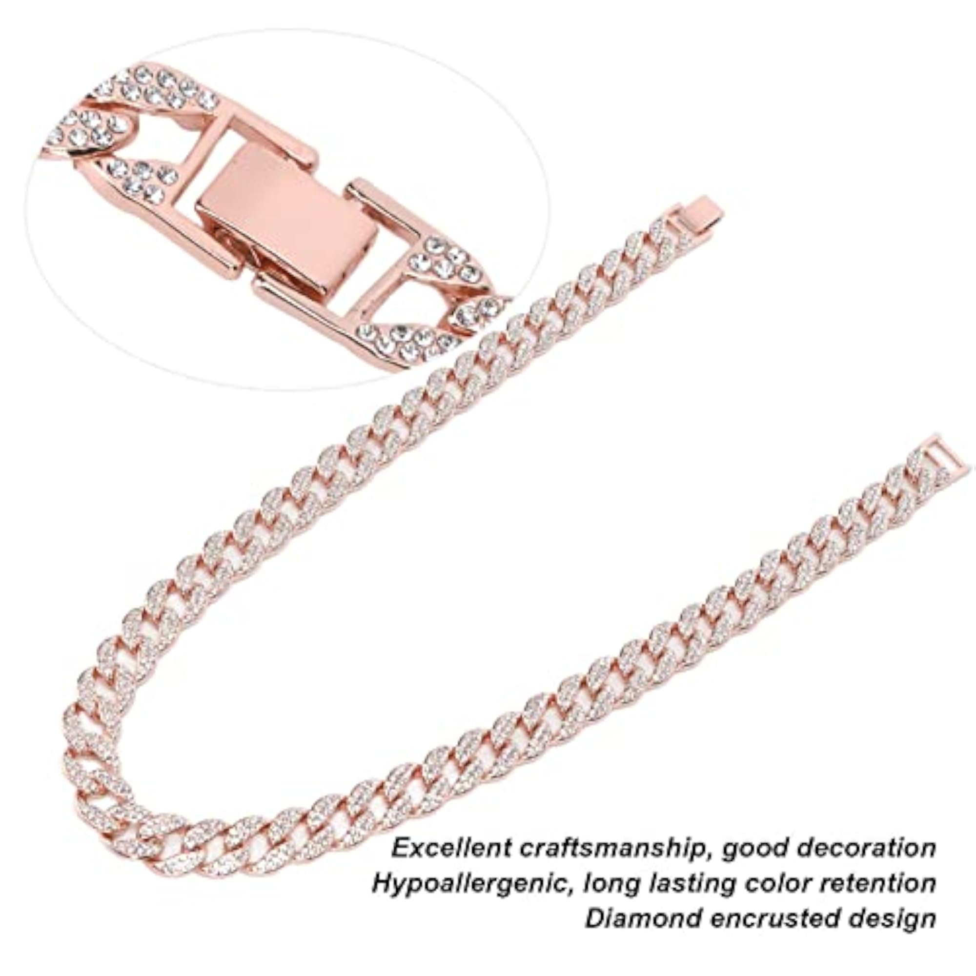 Rose Gold Cuban Chain Choker for Banquet Decoration