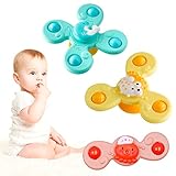 Baby Geschenk für 1 2 3 4 Jahre, 3 Stück Saugnapfer Drehspielzeug, Baby Badespielzeug, Bad Rotierender Spielzeug für Geburtstag, Weihnachten, Thanksgiving