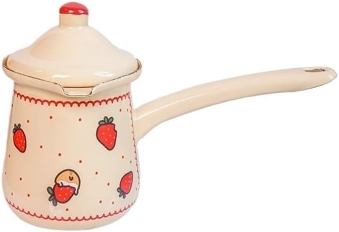 Enameled milk pan Enameled pots and pans Multi-purpose enameled milk pan Non-stick surface Easy to clean Multi-purpose enameled pan For boiling cooking Heating soups Milk sauces For home use(Yellow 70