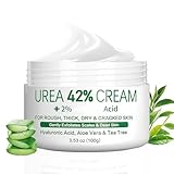 Urea Creme 42 Prozent - Feuchtigkeit Urea Fusscreme - Aloe Vera, Tea Tree Natürlich Fußcreme Hand Cream - Deep Moisturizing Fusspflege Creme Hornhautentferner Für Trockene, Rissige, Cracked Haut, 100g