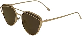 De Valentini Marka DV A223 3 Bayan,OVAL,METAL,SARI Çerçeve ORGANİK,SİYAH Cam 54 Ekartman Güneş Gözlüğü