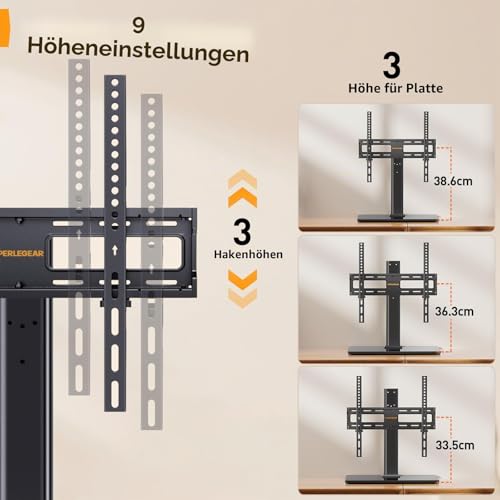 TV Ständer TV Standfuss Schwenkbarer für OLED LCD Flach & Curved