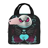 Juhucc Halloween Before Christmas Lunch Box Bag Tote Container Zipper Meal Prep Cooler Handbag Reusa