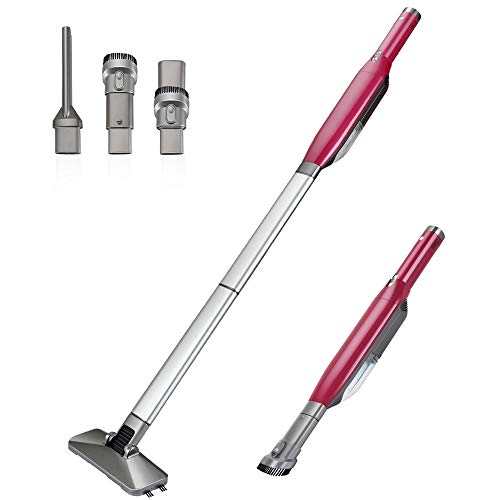 REEXBON 3 en 1 Aspirador Escoba sin Cable 16000 pa, Aspirador de Mano inalámbrico con Luz LED, Estación de Carga, 2 Varilla Telescópica, Contenedor de Polvo, etc [Clase energética A+++]