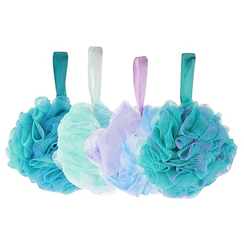 WRITWAA 4 Piezas Esponja de Ducha Exfoliante Esponjas Malla Cuidado Corporal Accesorios de Ducha Diaria