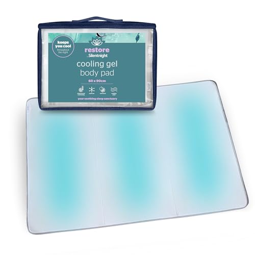 Silentnight Restore Cooling Gel Mattress Pad - Helps Absorb Body Heat Prevent Overheating - Improve Sleep Quality for Night Sweats Hot Flushes Menopause - Cool Mat for Bed Sofa Car Travelling, 60x90cm