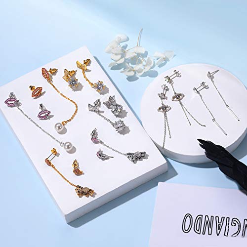 Suplight Asymmetrical Earrings Cubic Zirconia Bear Ballon Mismatch Stud Dangle Earrings For Women #TOP3