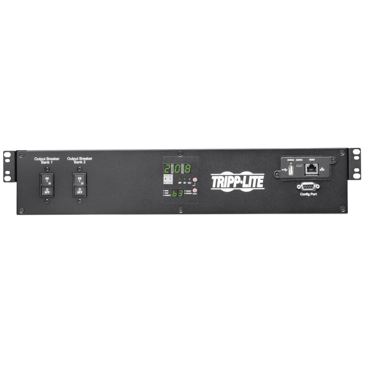Tripp Lite 5.8kW PDU Single-Phase Monitored w/ ATS Auto-Transfer Switch, 20A, 240V - 16 C13, 2 C19 & 1 L6-30R Outlets, Dual L6-30P Input Plugs, 2U Rack Mount, TAA, 2-Year Warranty (PDUMNH30HVAT2)