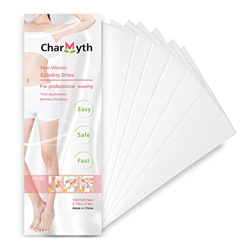 CharMyth Wax Strips, Waxing, Hair Removal, Epilating Strips, Body and Facial Depilatory Paper for Women and Men, Disposable Non-Woven Waxing Strips(100 PCS)