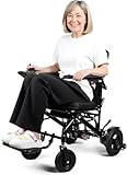 22 Kg Electric Wheelchairs Folding Lightweight,Foldable Electric Mobility Scooter,Lightweight Wheelchairs for Adults with 500W Motors,12 Miles, 150kg Capacity, Easy to Transport (Black)
