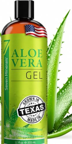 Seven Minerals Aloe Vera Gel with Freshly Cut Organic Aloe 98.7% ...