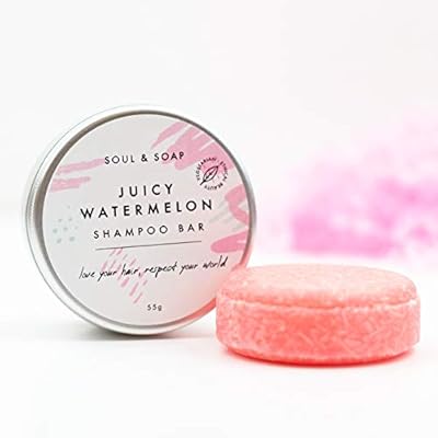 Juicy Anguria Solido Shampoo Bar + Balsamo. SLS Free Zero Waste Plastica Free Eco Friendly Cruelty Free Idratante Naturale Handmade Eco Friendly Beauty