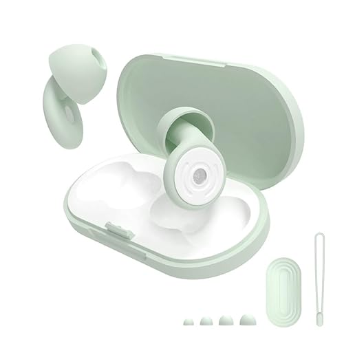 Bouchons d'oreilles pour réduction du bruit de sommeil -30 dB, bouchons d'oreilles réutilisables en silicone pour réduction du bruit, protection auditive avec 8 embouts et étui de transport