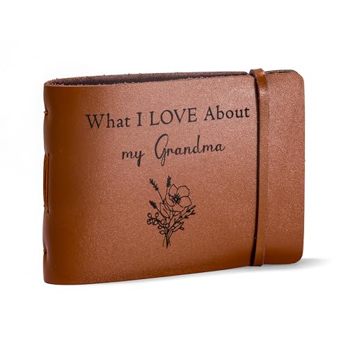 LEACRAFT Handmade Leather What I Love About Grandma Book, Mother's