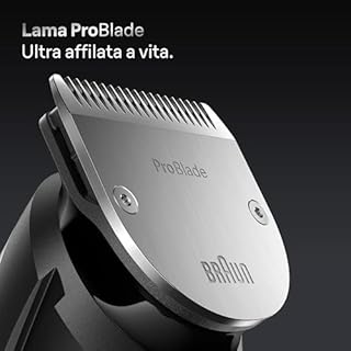 Braun Regolabarba Uomo Series 7, +12 Strumenti Da Barbiere, Rasoio Elettrico Uomo Lama ProBlade Affilata a Vita, Fino A 120 Min Di Autonomia, Selettore Di Precisione Con 40 Lughezze, BT7545, Grigio