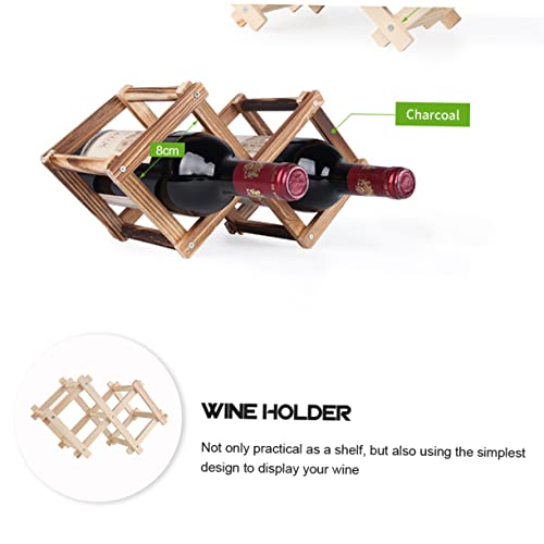 Soporte plegable de madera para vino, para 6 botellas miniatura 2