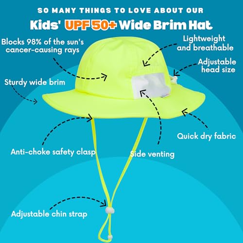 SwimZip Wide Brim Sun Hat | UPF 50+ Protection for Baby, Toddler, and Kids