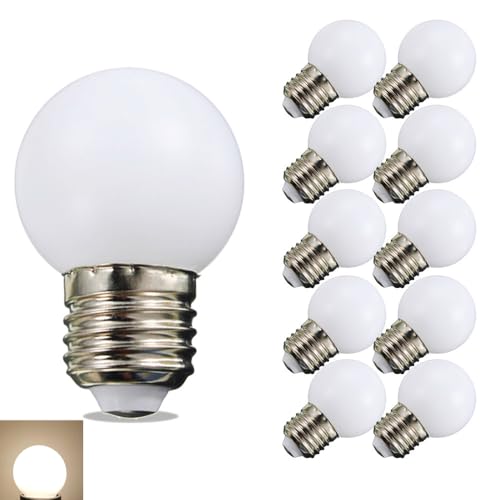 BELINGGO Small E27 Screw LED Bulb Low Watt 1W E27 LED Night Light Bulbs G45 Bulb 1Watt Soft White 3000K Mood Light Not Dimmable for Home, String Lights, Porch, Wall Sconce, Table Lamp 10 Pack