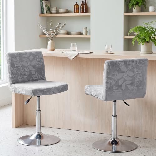 Image of FUANGUI Bar Stool Covers with Backs, 2 Pack Stretch Bar Stool Chair Covers