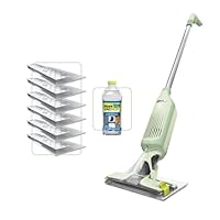 Shark VacMop 2-in-1 Cordless Hard Floor Vacuum Spray Mop, 6x Disposable Pad Refills, 355ml Multi-Surface Floor Cleaner, Lightweight 1.5kg, Maintenance-Free Disposable Pads, Lime Green, VM200UKGN