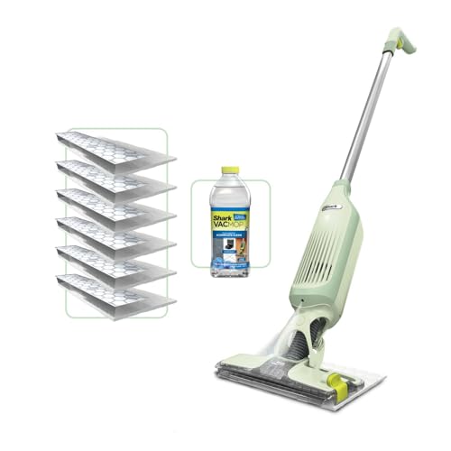 Shark VacMop 2-in-1 Cordless Hard Floor Vacuum Spray Mop, 6x Disposable Pad Refills, 355ml Multi-Surface Floor Cleaner, Lightweight 1.5kg, Maintenance-Free Disposable Pads, Lime Green, VM200UKGN option