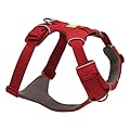 RUFFWEAR Front Range Harness, Small Dog Harness, Reflective Y Harness, Adjustable Comfortable Padded Everyday Dog Walking, No Pull Dog Harnesses, 2 Lead Attachments & V Ring, Size S, Red Canyon