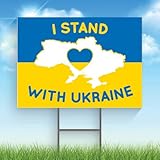 Consortium Companies I Stand with Ukraine Road Yard Lawn Grass Garden 24'x18' Sign w/Stake