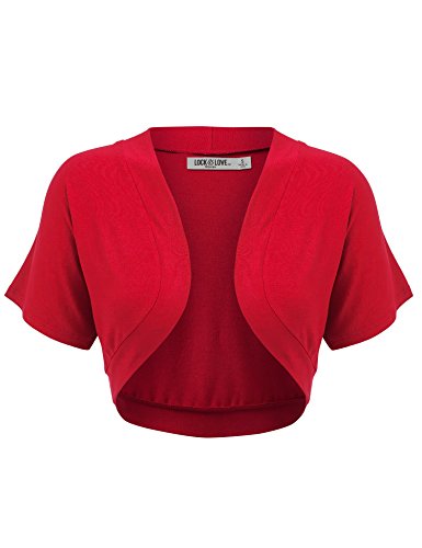 Image of Lock and Love Women's Versatile Open Front Lightweight Short Sleeve Bolero Shrug
