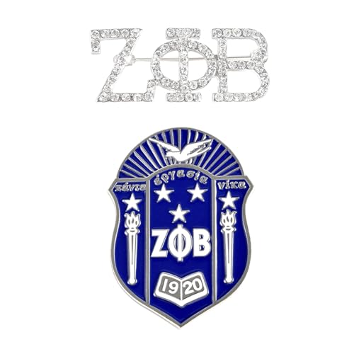 Image of Zeta Phi Beta Sorority Paraphernalia - Official Vendor - Set of 2 Lapel Pins - Enamel and Rhinestone