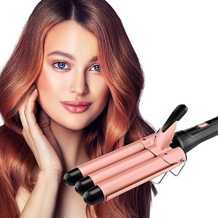 Modelador de Cachos Triondas, Prancha Profissional Onduladora Bivolt com Turmalina Cerâmica, 3 tubos