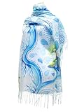 Seed of Life Prayer Scarf - Psalm 1 - Soft, Lightweight 28'x70' Christian Gift for Women, Bible Verse Shawl for Devotion (Scarf Only)