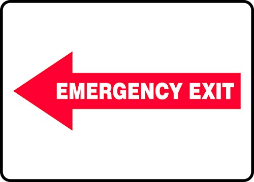 Panneau Emergency EXIT flèche gauche en aluminium résistant aux chocs