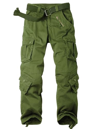 AKHlKING Women's Cargo Pants Work Camo Cotton Casual Combat Wild Outdoor Ripstop Trousers with 8 Pockets