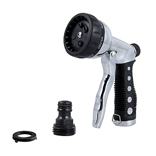 M PLUS Garden Hose Nozzle, Water Hose nozzle Sprayer with Heavy Duty Metal Used for Plant Watering Car Washing Pets Showering